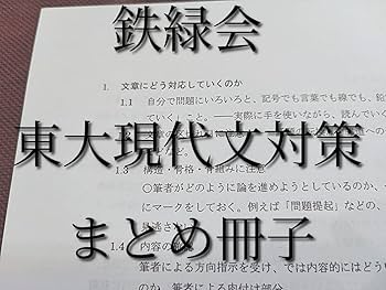 Amazon.co.jp: 鉄緑会 東大現代文対策まとめ冊子 恩田矢野先生